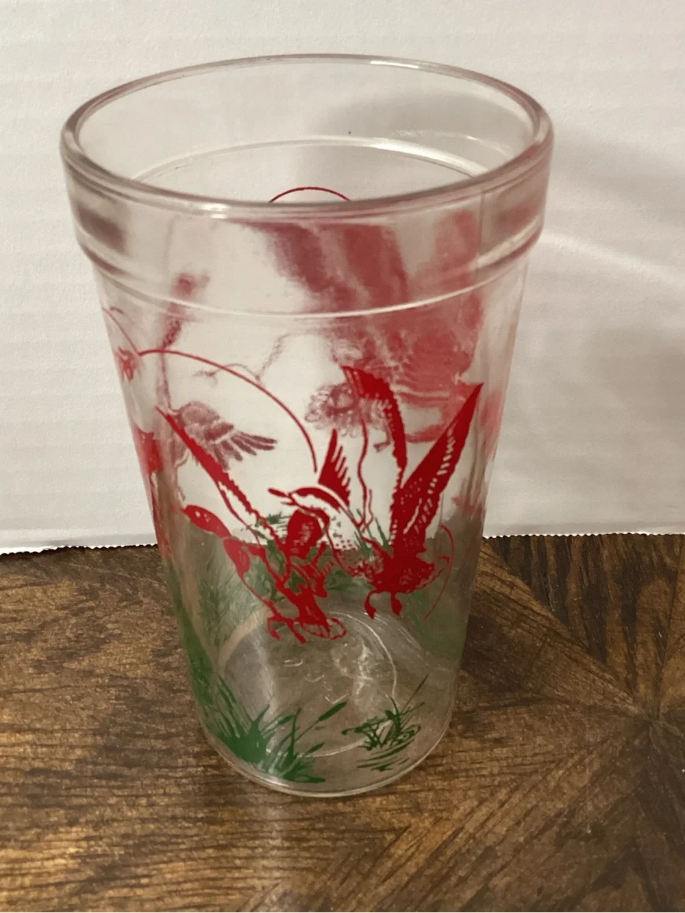 Hazel Atlas Flying Pheasants Drinking Glass Tumbler Vintage